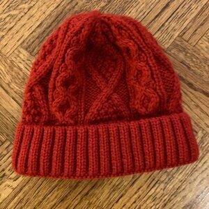 Toddler Red Cable Knit Winter Stocking Hat